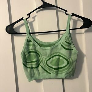 SHEIN Mint Green Swirl Crop Top